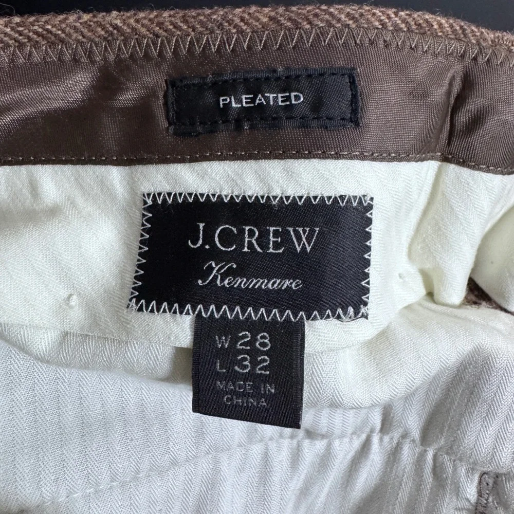 Rare J.Crew Suit Men 38S 29W Brown Herringbone Wool Kenmare Double Breasted Peak